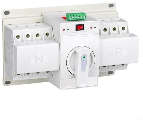 URPIZY Interruttore automatico 4P 63 A, a doppia corrente, AC 400 V, interruttore di commutazione, interruttore di rete, interruttore di emergenza, interruttore a doppia potenza