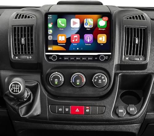 2+64G Bilstereo för FIAT Ducato 2006-2023, for Peugeot Boxer Wireless Carplay Android Auto 10 Touch Screen 2 Din Radio for Citroen Jumper GPS Navi Android 14 Bluetooth FM/RDS Backup Camera