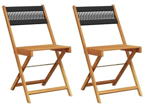 Eleganz Lot de 2 chaises de bistrot en bois massif d'acacia traité à l'huile avec cordon – Meubles de jardin durables pour terrasse et balcon – Chaises en bois stables et résistantes aux intempéries