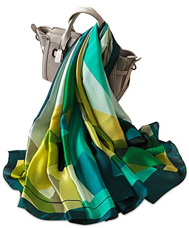 LumiSyne Sciarpa Di Seta Da Donna Retro Stampato Motivo a Strisce Geometriche Morbido Caldo Alta Qualità Lunghi Stole Morbida Scialle Protezione Solare Per Quattro Stagioni