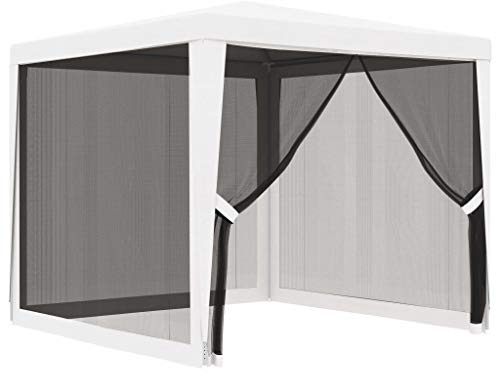 TidyardCarpa para Fiestas con 4 Paredes Laterales de Malla 2,5 x 2,5 m Blanca