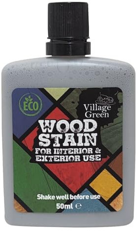 Village Green Ready to Use Wood Stain - Water Based, Eco Friendly, Premium Quality (Light Teal, 50ml)