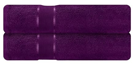 Mixibaby 2er Set Handtuch Handtücher Tücher 50cm x 100cm Frottee 100% Baumwolle 500g/qm, Farbe:Violett