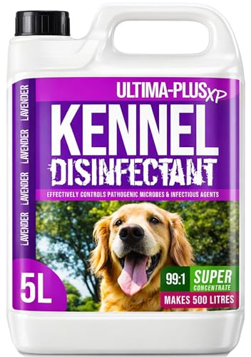 ULTIMA-PLUS XP Kennel Kleen - Disinfectant, Cleaner, Sanitiser, Deodoriser, Concentrated, For use in Kennels, Catteries, Hatches and More! Lavender Fragrance, 5 L