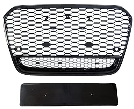 Wabengrill Kühlergrill Schwarz Glanz Gitter kompatibel für Audi A6 4G C7 Facelift ab 2014 DM Autoteile 4243