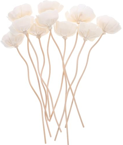 HOLIDYOYO Aromatherapy Rattan Diffuser Sticks with Faux Peony Flower Head Essential Oil Reed Diffusers for Home Office Bedroom Living Room Decorative Blossom Aroma Sticks 8.66 Inch