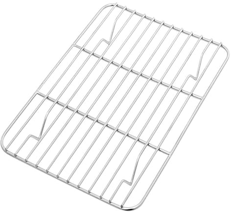 Linje rostningsställ, 1 st 25 cm x 18 cm höghållfasta grillställ i rostfritt stål för bakning och kylning av grill i ugn, fest, middag och utomhus (9,8 tum)