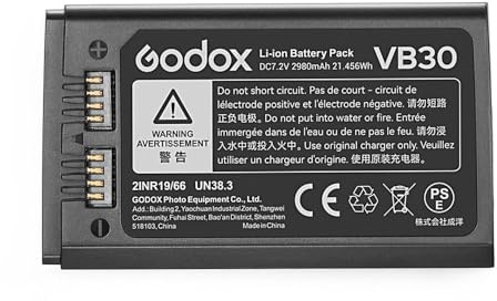 Godox VB30 Battery V100 V1Pro V1 PRO 7.2V/2980mAh Li-ion Battery Pack for Godox V100 V1PRO-S V1PRO-N V1PRO-C V1PRO-F V1PRO-O V1PRO Flash and V1 V860III V860III-S V860III-C V860III-N V860III-F V850III