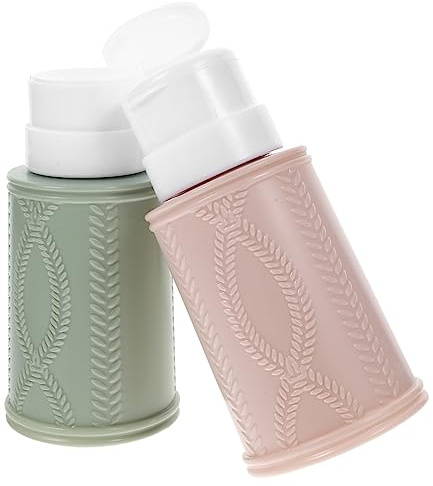 MERRYHAPY 2pcs Empty Nail Polish Bottles Pump Refillable Pump Bottles for Liquid Storage 200ml Push Down Dispensers