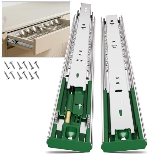Ubisin 6 Pairs Soft Close Drawer Slides 22 Inch, Full Extension Heavy Duty Ball Bearing Cabinet Rails, Quiet Silent Side Mount Drawer Glides for Kitchen,Office,Tool Box,Dresser, 100 LB Capacity