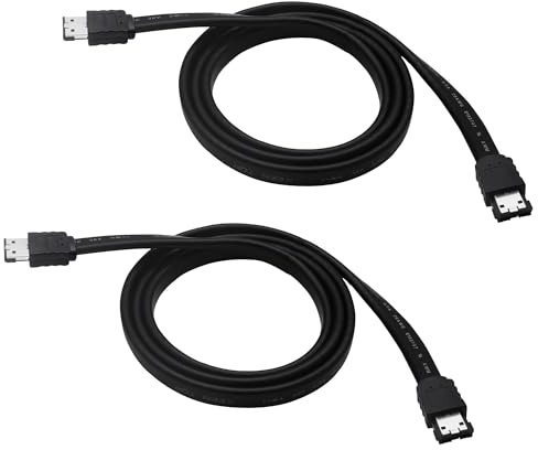 YARCHONN Cavo eSATA a 7 pin eSATA maschio a maschio, cavo di prolunga dati per HDD SSD a PC, DVR, ricevitore satellitare, 1 m, 2 pezzi