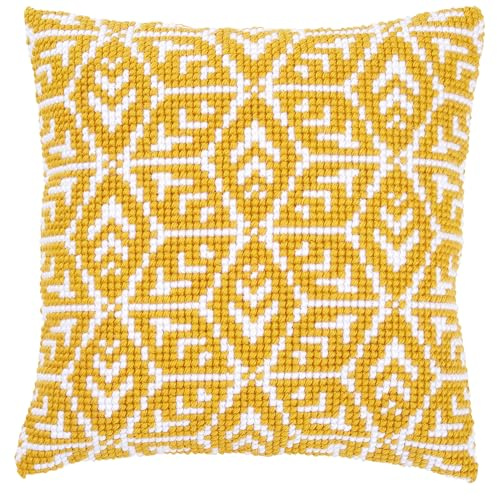 Vervaco Punto De Cruz Cojin Decorativo GEOMÉTRICO Manualidades Adultos Decoracion Bordar Kit Principiantes Completo DIY Bordado Creativo Regalo, Algodón, Design #3, ca. 40 x 40 cm