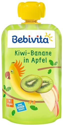 Bebivita Drück Mich Quetschbeutel, Drück Mich Kiwi-Banane in Apfel, 6er Pack (6 x 120 g)