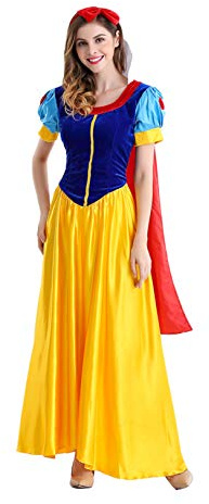 Fanstyle Abito Biancaneve Spettacolo teatrale Cosplay Abito principessa giallo con sottoveste