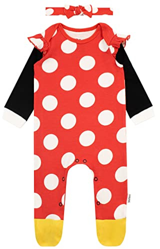 Disney Set di Tute da Notte e Fascia per Bambina Minnie Mouse Rosso 12-18 Mesi