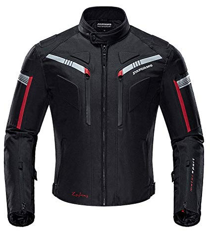 Zyxformis Veste de Moto, Blouson Moto Homme Sport avec Armure pour l'automne Hiver toute la saison étanche coupe-vent
