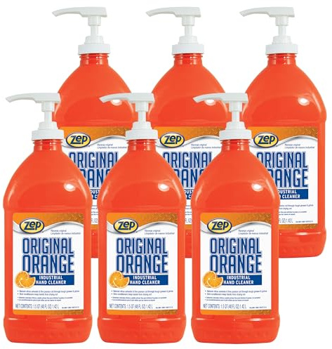 Zep Original Orange Industrial Hand Cleaner 48 Oz (Case of 6) - R45710- Contains Natural Citrus Solvents and Pumice To Remove Industrial Grease And Grime