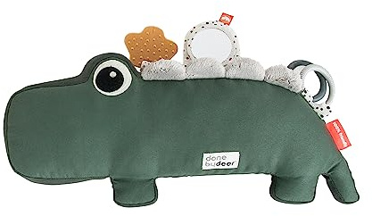 Done by Deer Tummy Time Kissen - Baby Bauchlage Kissen und Sensorik Spielzeug ab 3 Monate - mit Spiegel, Knistergeräuschen und Taktilen Texturen sowie Beißring für Zahnungshilfe