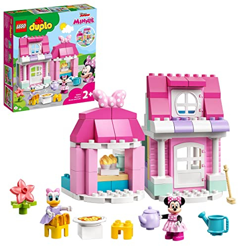LEGO 10942 DUPLO Disney La maison et le café de Minnie, Maison de poupée avec Daisy, jouet enfant 2 ans et plus