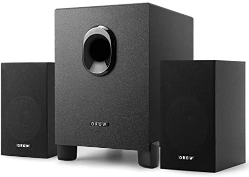 OROROW Hautparleurs USB 2.1 avec caisson de basses pour ordinateur portable et ordinateur portable 16 W Idéal pour la musique les films les ordinateurs multimédias les lecteurs et les systèmes de jeu