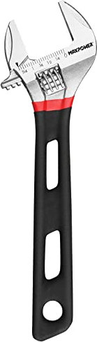 MAXPOWER Adjustable Spanner 250mm, Lightweight Adjustable Wrench Shifter Spanner with 30mm MAX Opening Capacity - 250mm(10”)