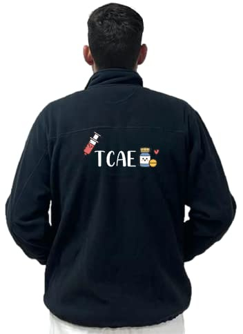 WEARK Chaqueta Forro Polar TCAE Hombre Sudadera Bordado Bolsillos y Cremallera Colores Suave 100% Polyester