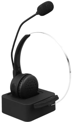 Telefonheadset med Mikrofonbrusreducering, Bluetooth 5.3 Office Phone Headset, med Bas, Single Ear, för House Call Center