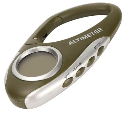 Beufee Altimetro Digitale con Retroilluminazione, Barometro Multifunzione Altimetro Termometro Monitor di Altitudine Metrico per Arrampicata Campeggio Sport all'Aria Aperta