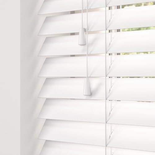 Hand Made To Measure FAUX WOOD Venetian Blinds - British Made - by HOMESMART BLINDS (Pure White)