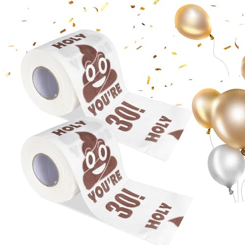 2 Rolle 30 Geburtstag Toilettenpapier mit je 250 Blatt Weich Toilettenpapier 3 Lagig Toilettenpapier mit Motiv Kreatives und Lustiges Klopapier für Freunde,Familie,Geburtstag Party Dekorationen