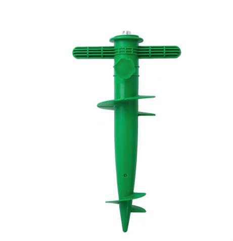 Easylife Screw-In Umbrella Anchor - Fits Poles 2-3cm in Diameter. Beach Umbrella Sand Anchor - Twists into Sand, Grass or Soil (30cm depth). Outdoor Garden Parasol Ground Anchor - Fully Guaranteed