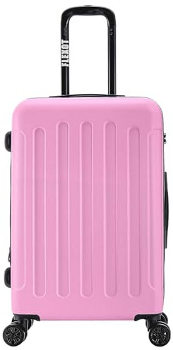 Flexot® F-3045 | Koffer mit V-Erweiterung | Alu-Teleskopgriff | 360° Räder leise rollend | Reisekoffer | Trolley | Aufgabegepäck | (Rosa, L, mittlerer Koffer)