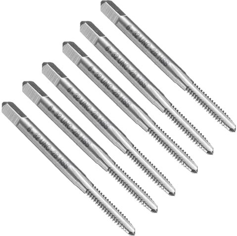QUARKZMAN 6pcs De Macho De Roscar De Canal Recto, 6-32 UNC Herramienta De Roscado Para Máquina De Fresado De Roscas, Acero Rápido 6542 (HSS 6542)