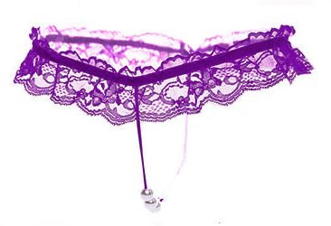 Bommi Fairy Femmes Sexy Dentelle Perle T-Pantalon Mignon Tanga Gag Cadeau Taille Unique Sous-Vêtements G-Strings, lilas, taille unique