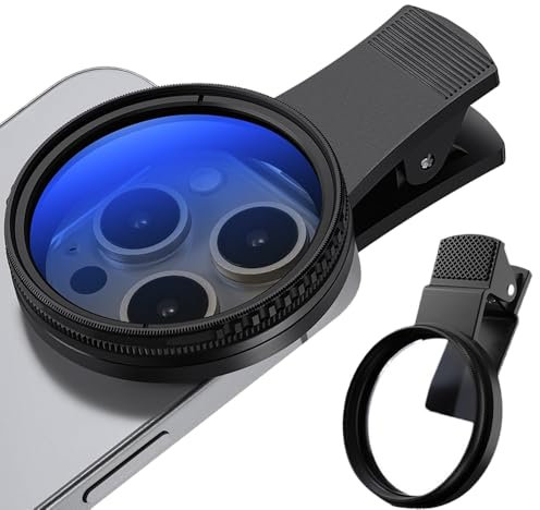 Clip-On Filter 52mm Phone CPL Filters Universal Phone Camera Lens for Phone Eliminate Reflections Enhance Colors Minimize Glare