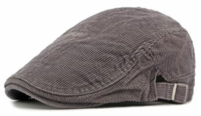 YAMEE Coppola Uomo in Velluto a Coste,Cappello retrò Unisex Regolabile,Cappello Basco Uomo Classico,Berretto Piatto Elegante per Sportivo Outdoor