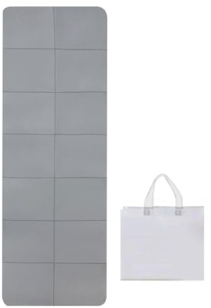 Alfombra de Yoga Plegable para Viaje, Tapete Antideslizante para Fitness de 6 mm, Colchoneta Ligera de Yoga Plegable con Bolsa de Almacenamiento para Viajes Casa Exteriores Estudio Entrenamiento, Para