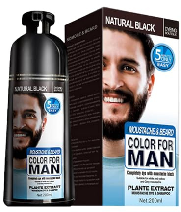 Peufcmi Tinta Per Barba - Prodotti Cura Personale Nero Istantaneo,200ml Colorante Per Peli Facciali E Baffi,per Uomo Nonno Papà Casa Viaggio Salon Appuntamento Matrimonio Compleanno