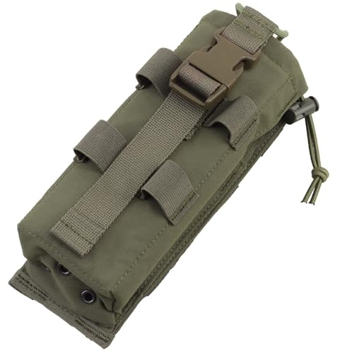 MOLLE-radioväska kompatibel med radioapparater i stil 152/148, taktisk nedfällbar walkie-talkie-radioväska för airsoft, jakt, paintball(Green)