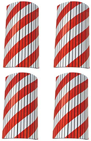 SNS SAFETY LTD Selbst Klebende, Stoßdämpfende Schaumstoffplatten, anpassbar an Wände durch Seiner gerillten Oberfläche, in Garagen und Lagerhallen, 44x25x2cm Rot Weiß (4 Stück)