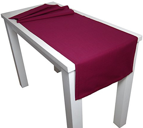 beties Farbenspiel Tischläufer ca. 40x220 cm - in interessanter Größen- und Farbauswahl - 100% Baumwolle für eine fröhlich Stimmung in Unifarben (Hibiskus Beere)
