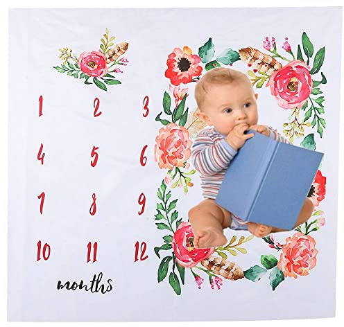 Baby monatliche Decke Meilenstein Decke für Baby Boys Girls Flower Fotografie Hintergrund Decke 40 x 40 Zoll