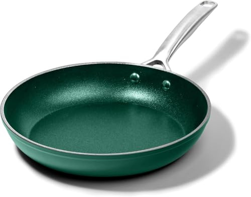 Granitestone Green Frying Pan with Ultra Nonstick Durable Mineral & Diamond Coating, Skillet with Stainless Steel Stay Cool Handle, Oven & Dishwasher Safe, 100% PFOA Free, 12 (7383)