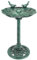 CHRISTOW Plastic Resin Bird Bath for Garden, Clam Shell Pedestal Birdbath, Traditional Style, Rustic Metal Effect, Standing Outdoor Water Bowl Feeder, 80cm x 50cm x 38cm (Green)