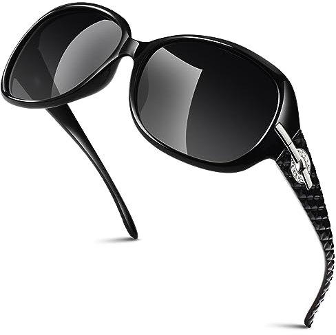 GQUEEN Übergroße Polarisierte Sonnenbrille Damen UV400 Schutz Vintage Fashion Trendy Sonnenbrille