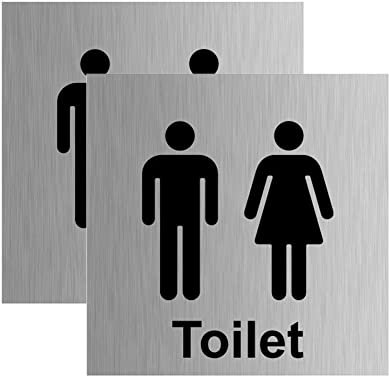 Haobase 2PCS General Door-Gents/Ladies Toilet Sign - Self Adhesive Vinyl sticker (15cm x 15cm)