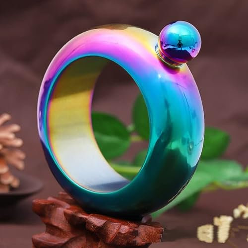 Braccialetto con fiaschetta da 99,2 g, con alcool, whisky, liquori, in acciaio inox, per feste regine (colorato)