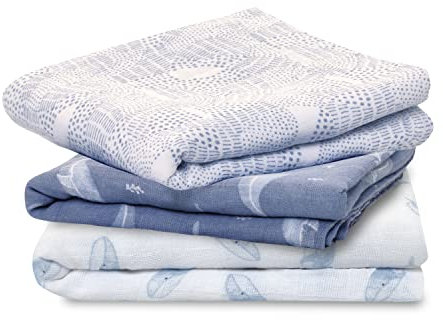 aden + anais™ musy Bio-Baumwoll-Musselin-Spucktücher Oceanic in 3er-Packung