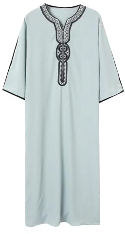Greatfool Kaftano Uomo con Finiture di Alta qualità - Vestito Arabo Uomo in Stile Kaftan Marocchino discreto e Raffinato - M