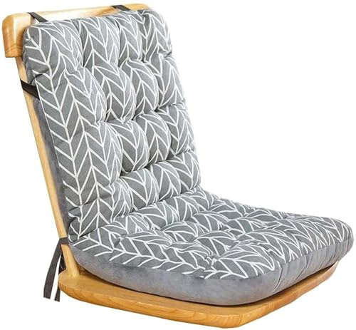 seokor Cojin con Respaldo para Sillas，Interior/Exterior Cojin de Asiento para Sillas，con Correas de Sujeción, Cojines para sillas Comedor, para Oficin Mecedoras/Bancos/Terraza(Color 5,35x45x57cm)